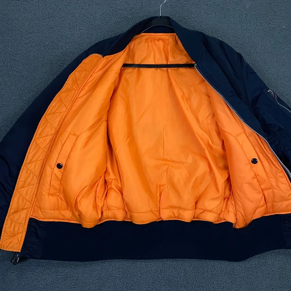 Alpha Industries MA-1 Intermediate Flyers Jacket sz Small Navy Reversible Bomber
